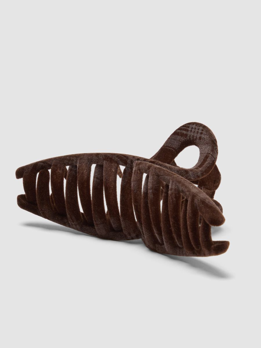 Brown tartan hair claw clip_2