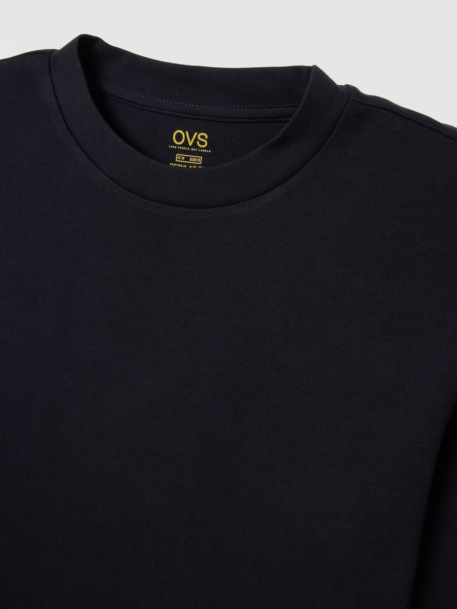 T-shirt in puro cotone blu regular fit_5