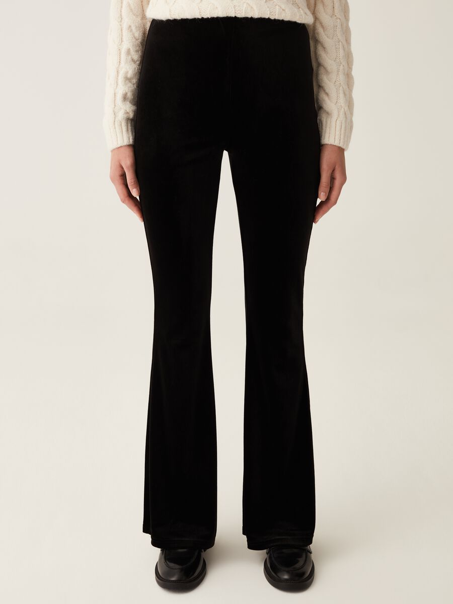 Pantaloni flare fit in velluto_1