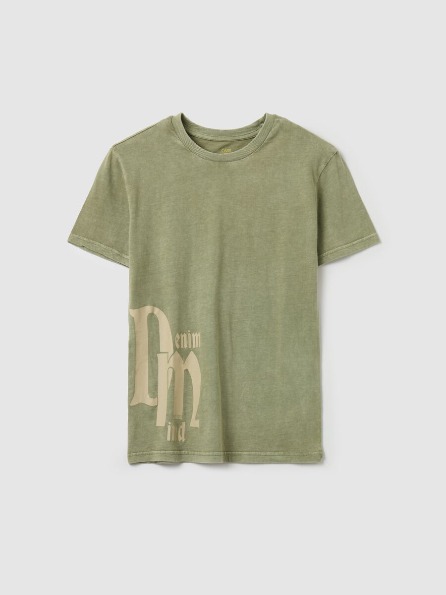 T-shirt acid wash con stampa "Denim Mind" _3