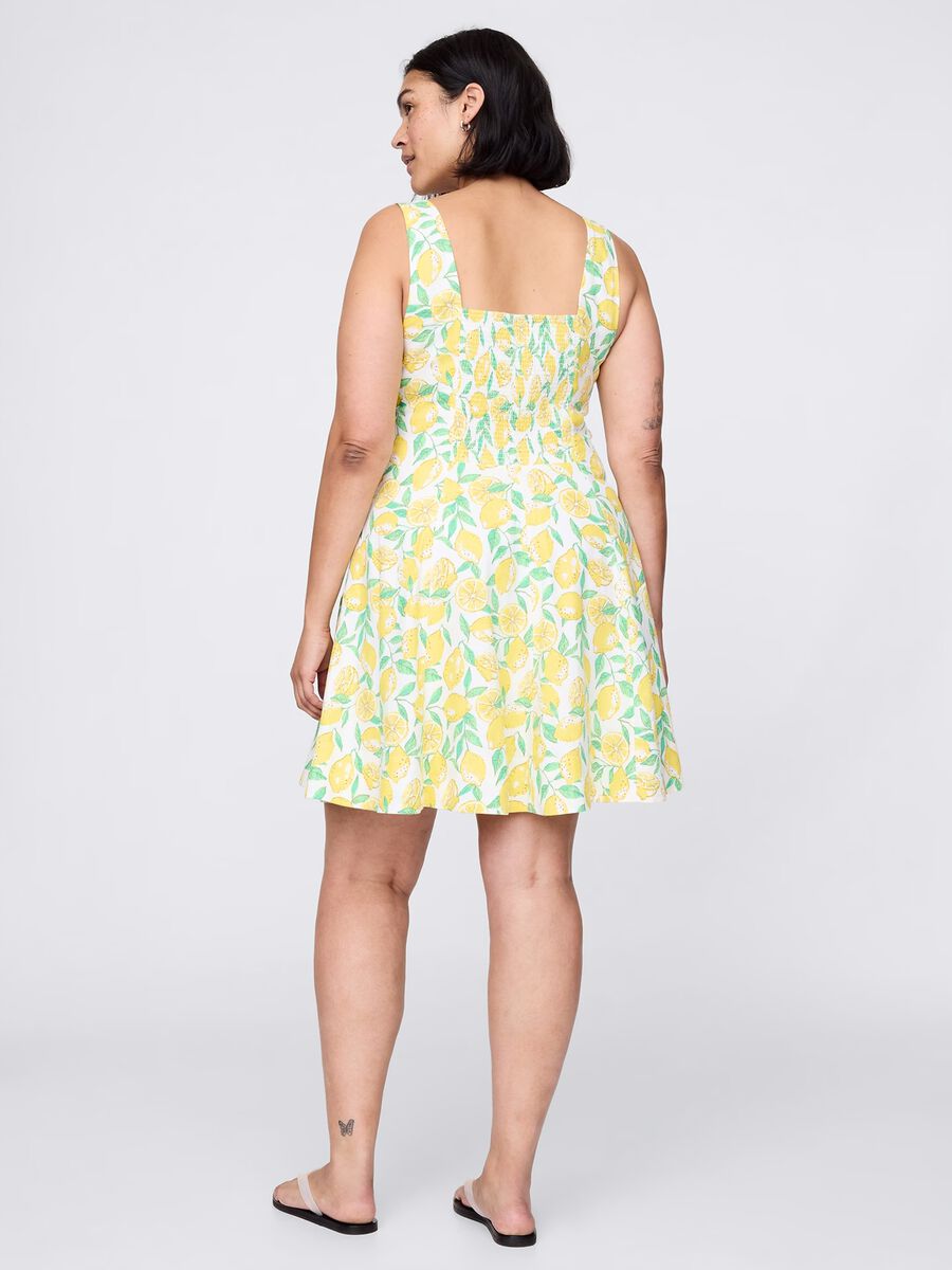 Short multicoloured dress with lemons pattern_4