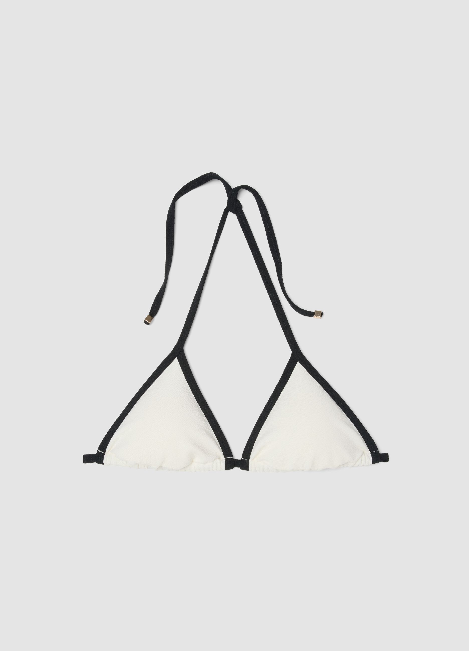 Multicolour triangle bikini top in stretch fabric