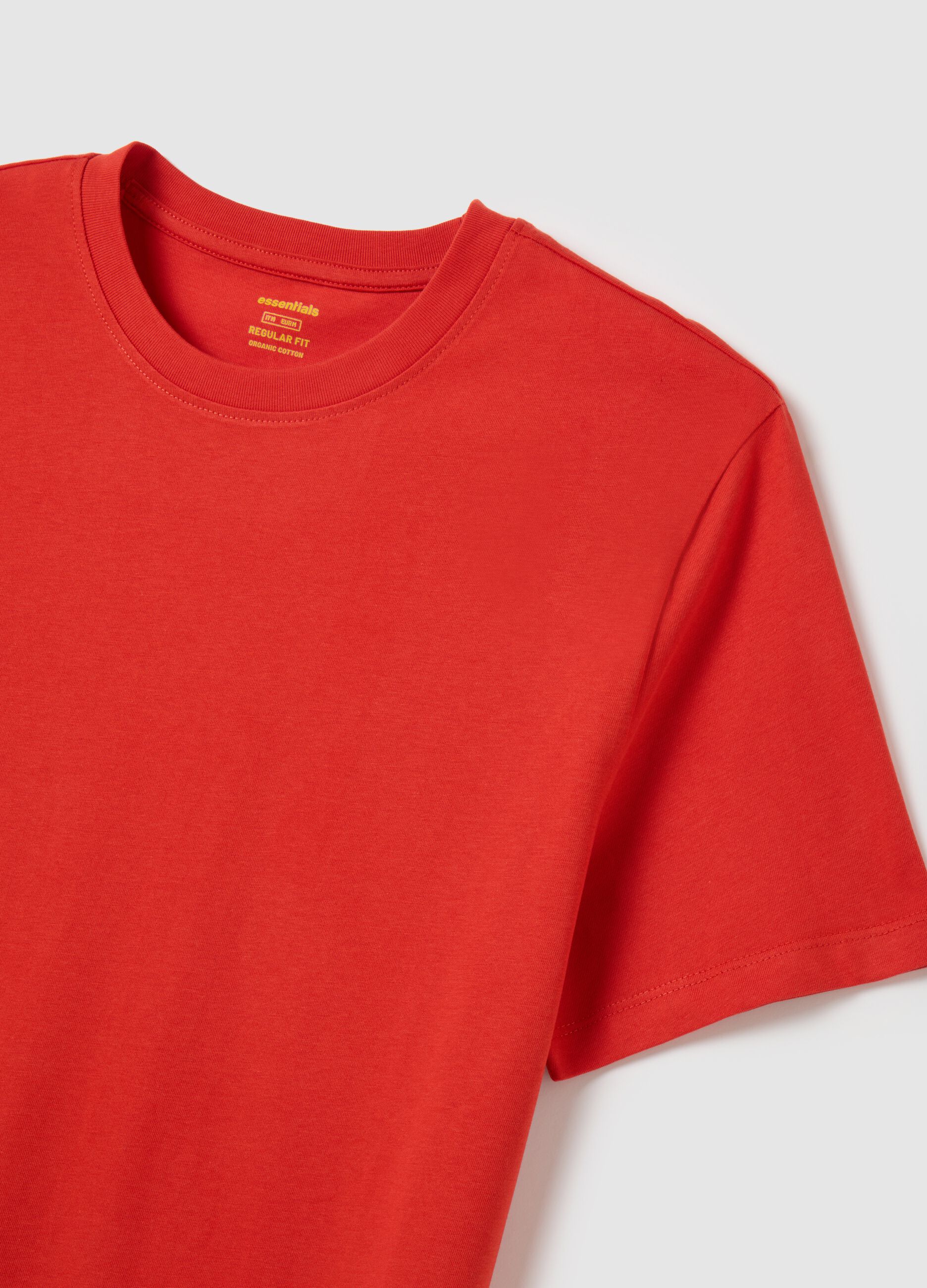 Men's regular fit red pure cotton T-shirt