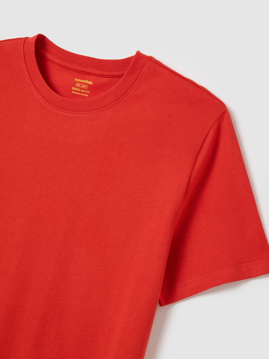 Men's regular fit red pure cotton T-shirt_5