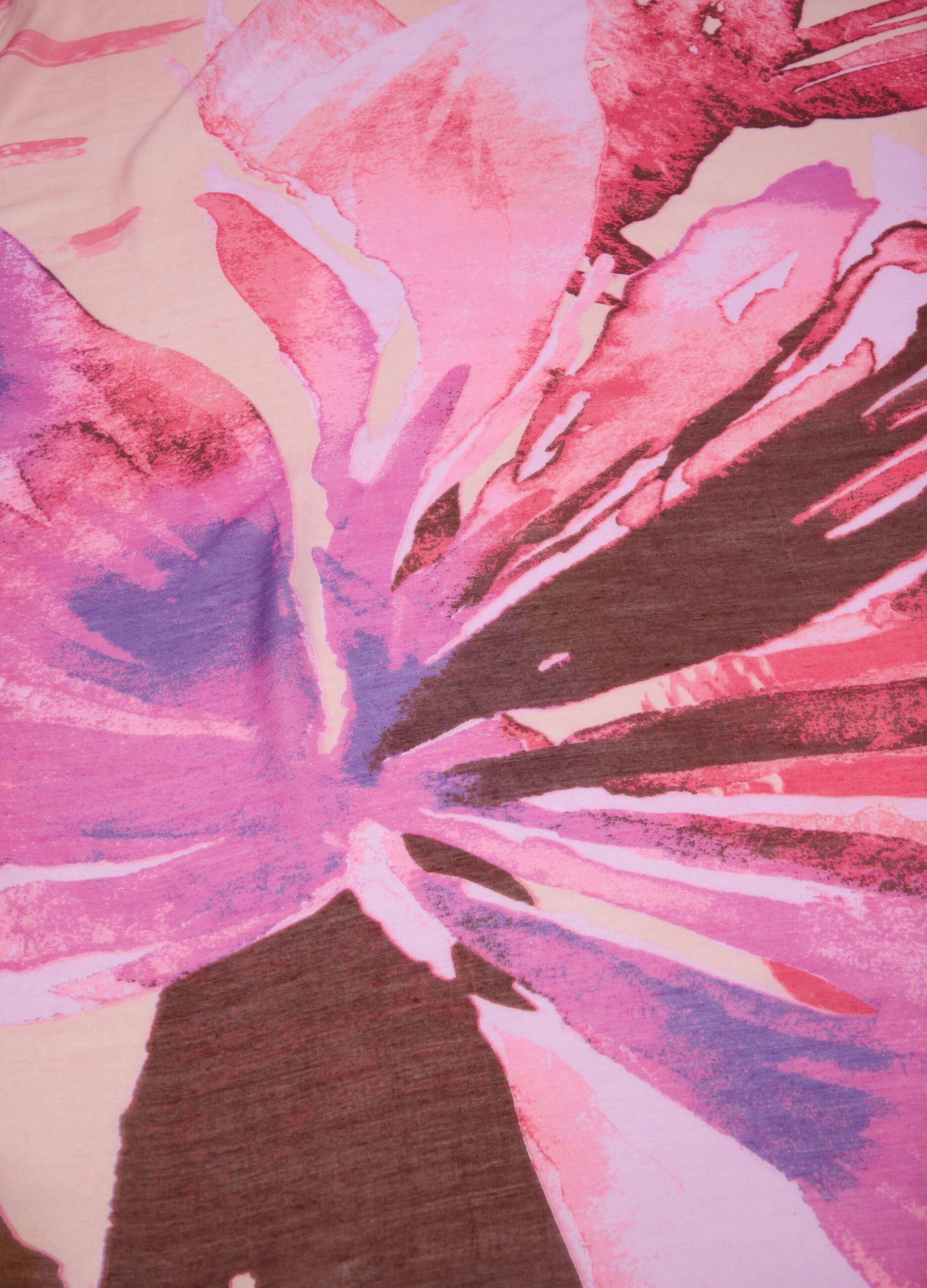 Pink abstract-print scarf