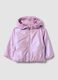 Purple padded hooded jacket with zip, regular fit for baby girl_0