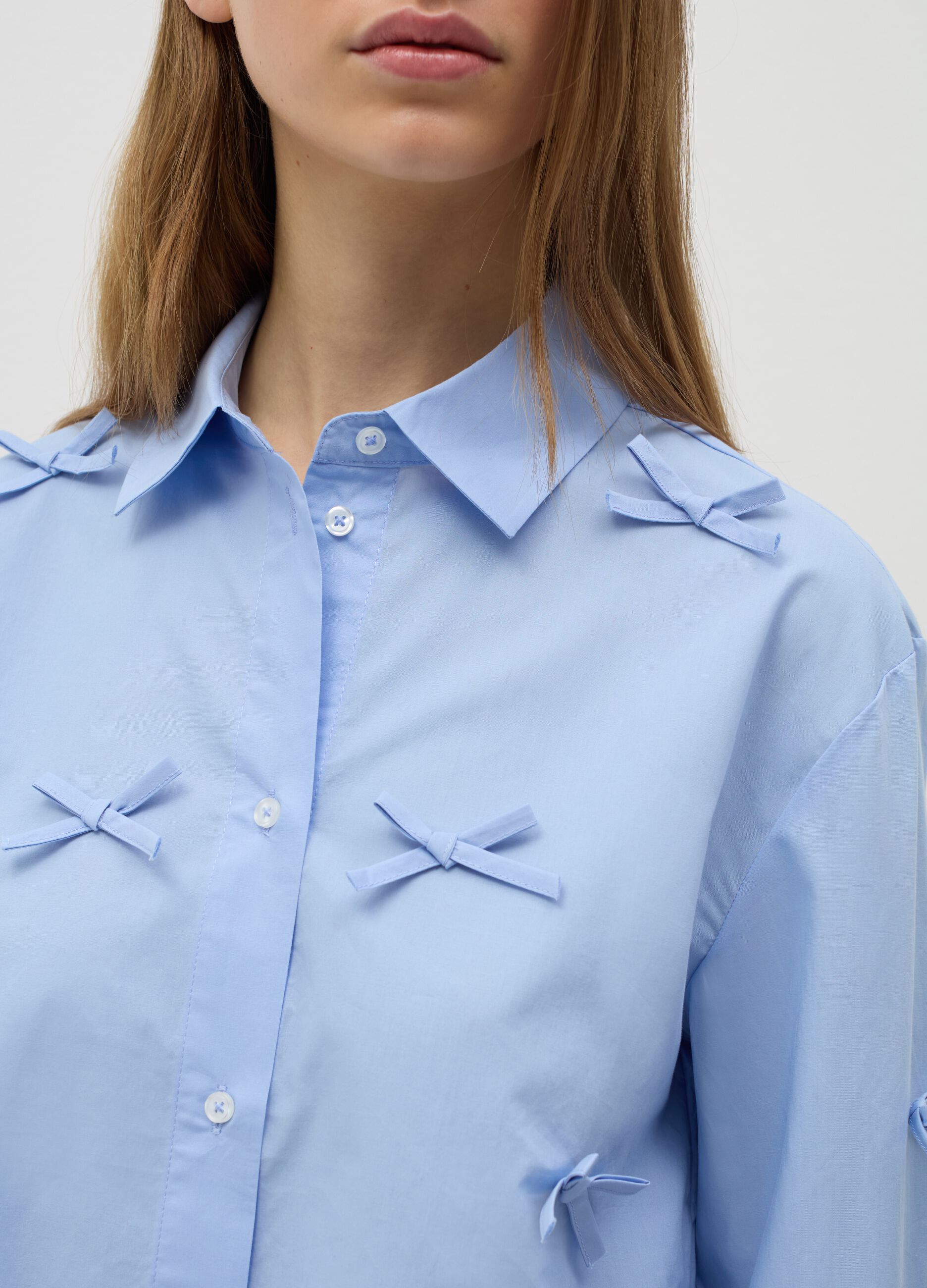 Cotton cropped shirt