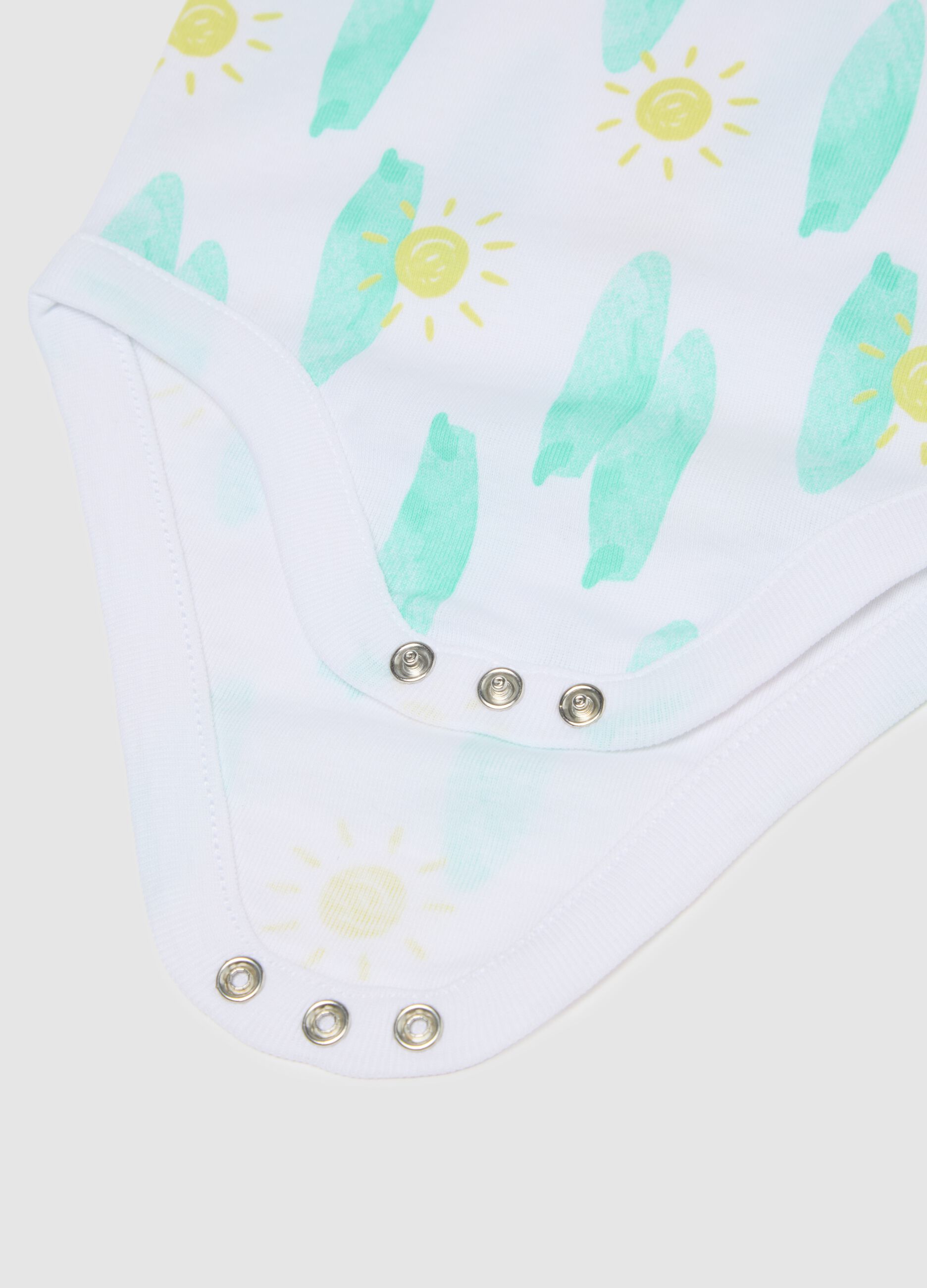 Multicoloured pure cotton child's bodysuit with design