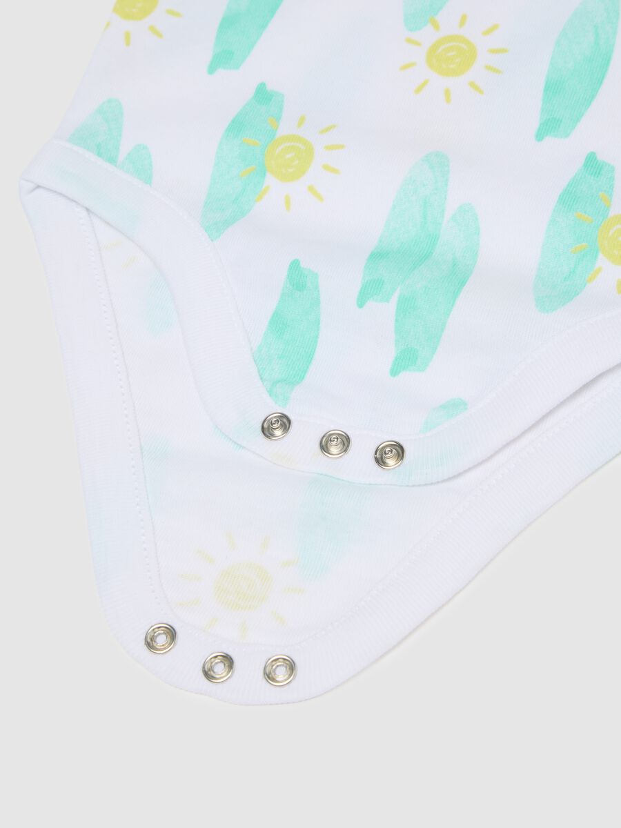 Multicoloured pure cotton child's bodysuit with design_2