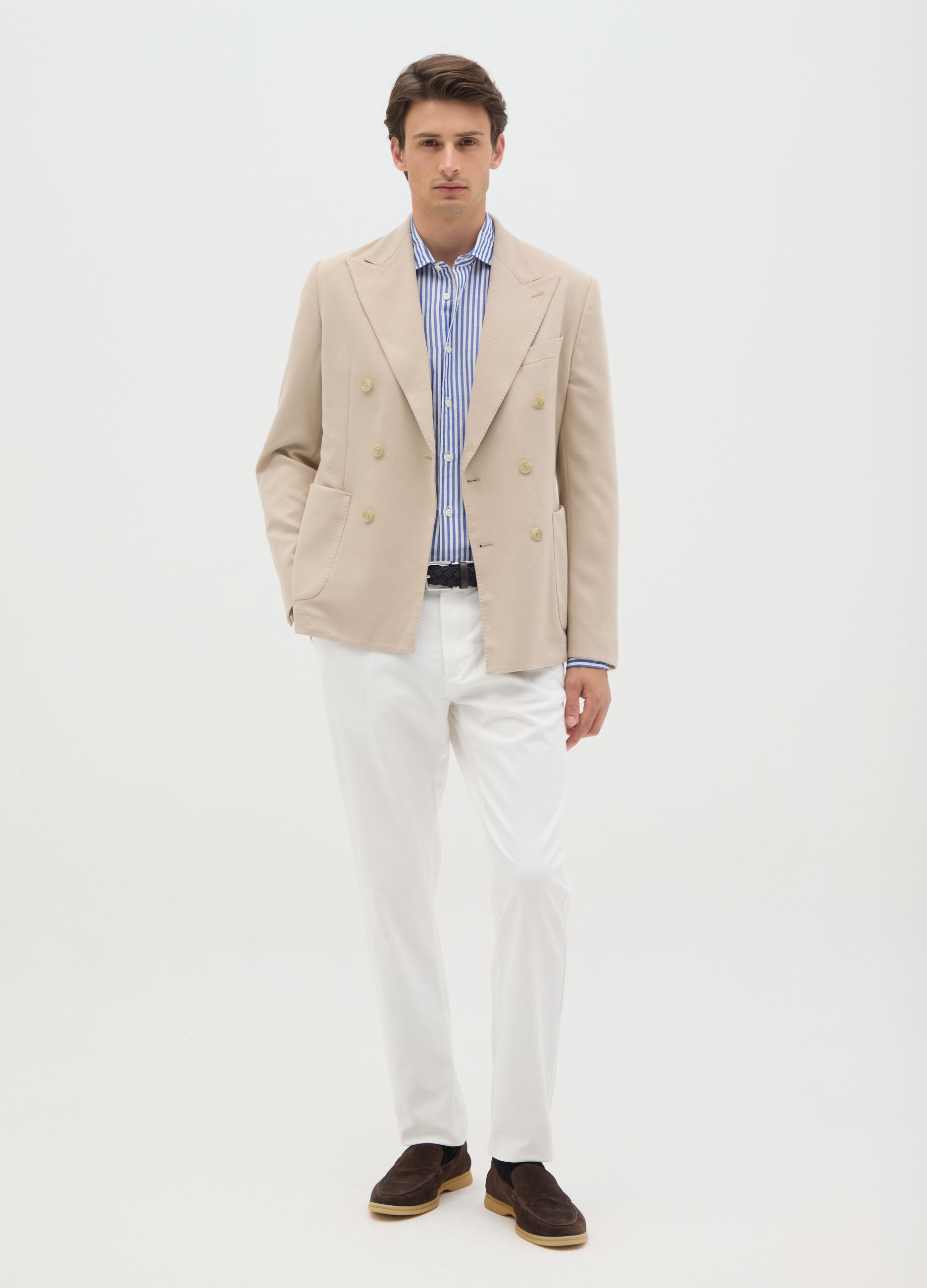 Blazer da uomo beige slim fit