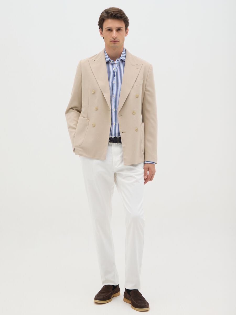 Men's Beige Slim Fit Blazer_1