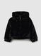 Black soft jacket with hood for girls regular fit_0