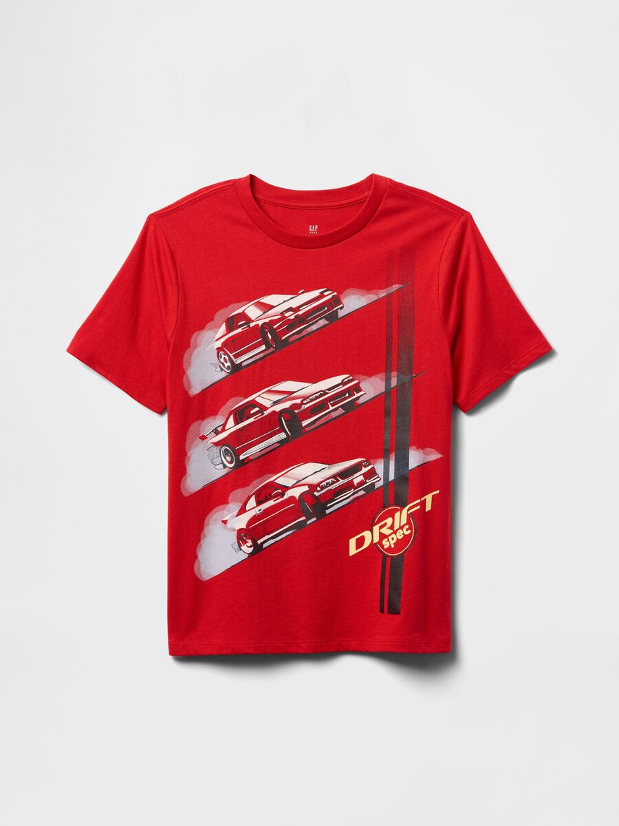 Red T-shirt with car print_0