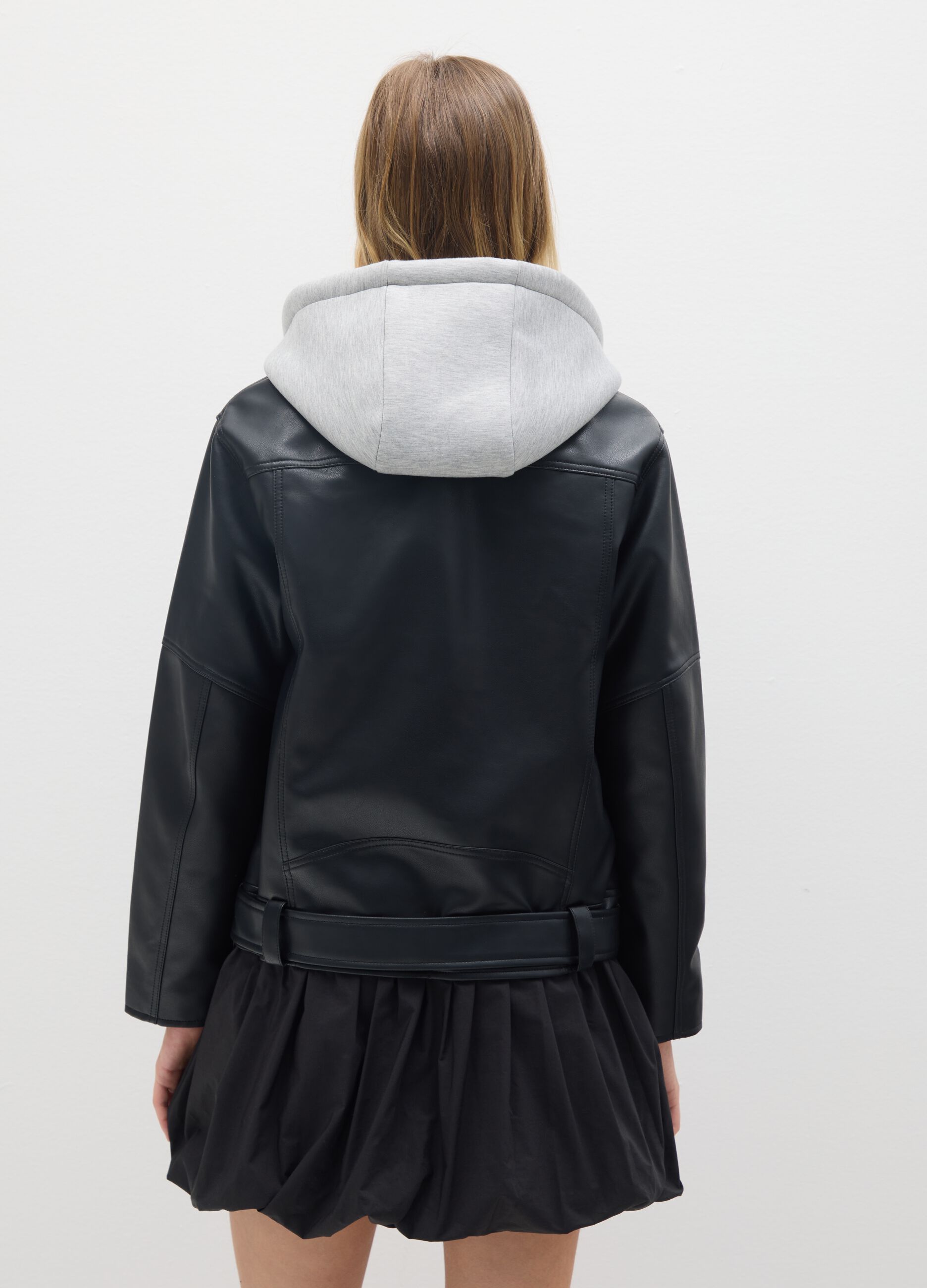 Black biker jacket with zip