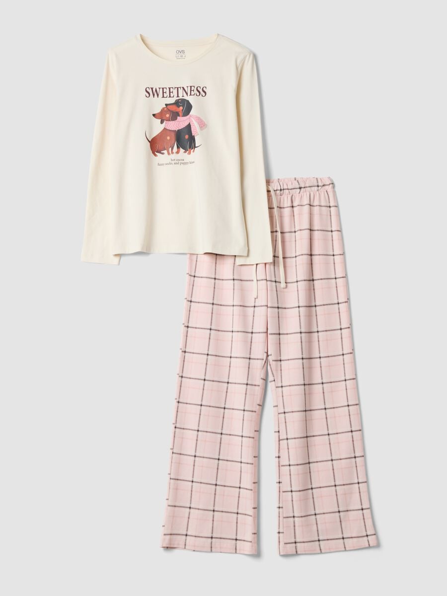 Pink pure organic cotton crew-neck pyjamas_4