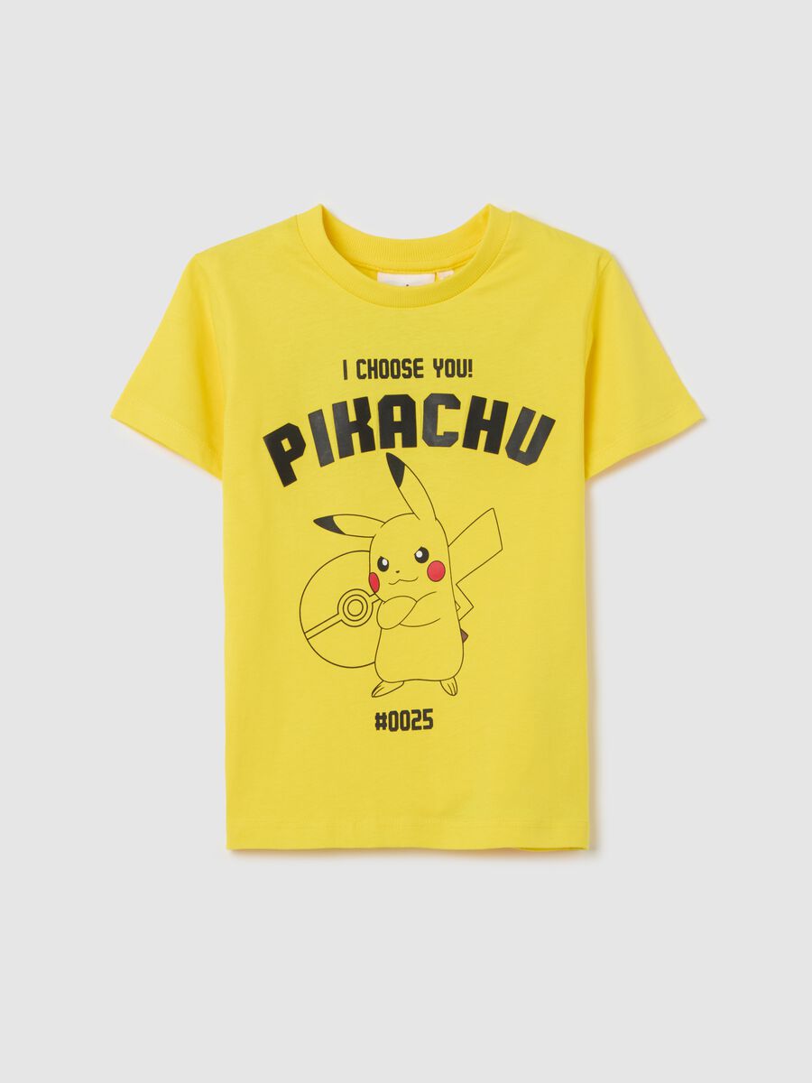 T-shirt in cotone con stampa Pikachu_0