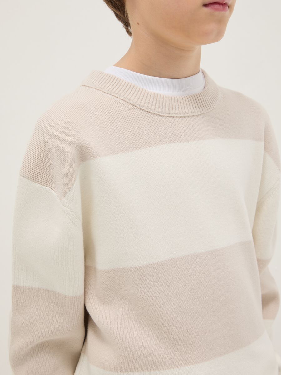 Pullover in puro cotone a righe multicolor regular fit per ragazzo_2