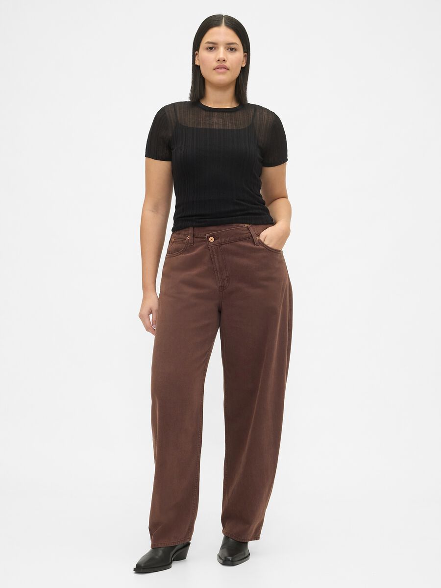 Brown jeans made of cotton and lyocell_0