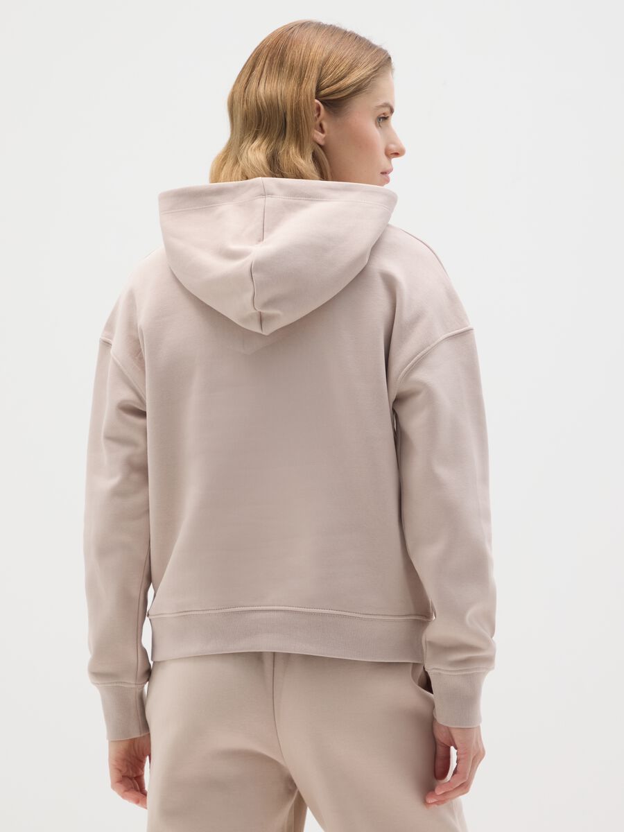 Beige cotton blend regular fit sweatshirt_2