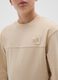 Boys' beige pure cotton sweatshirt with relaxed fit_2