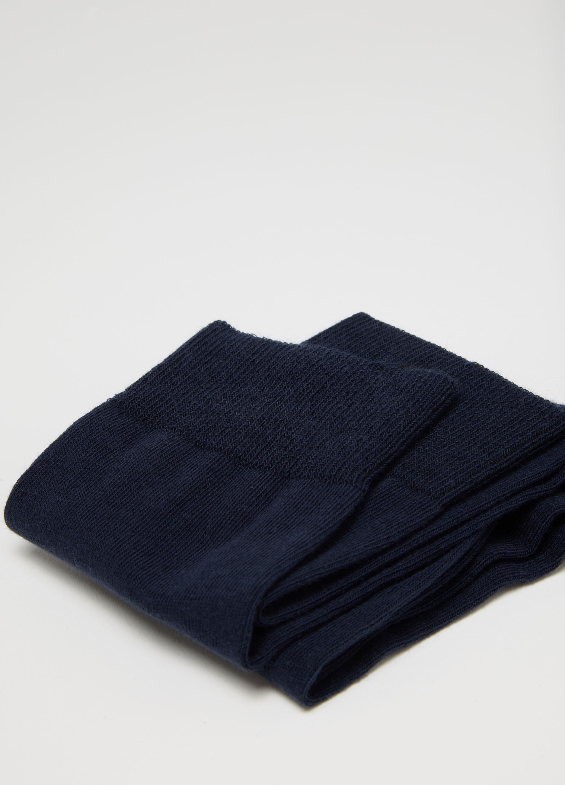 Blue elasticated cotton socks twin pack set