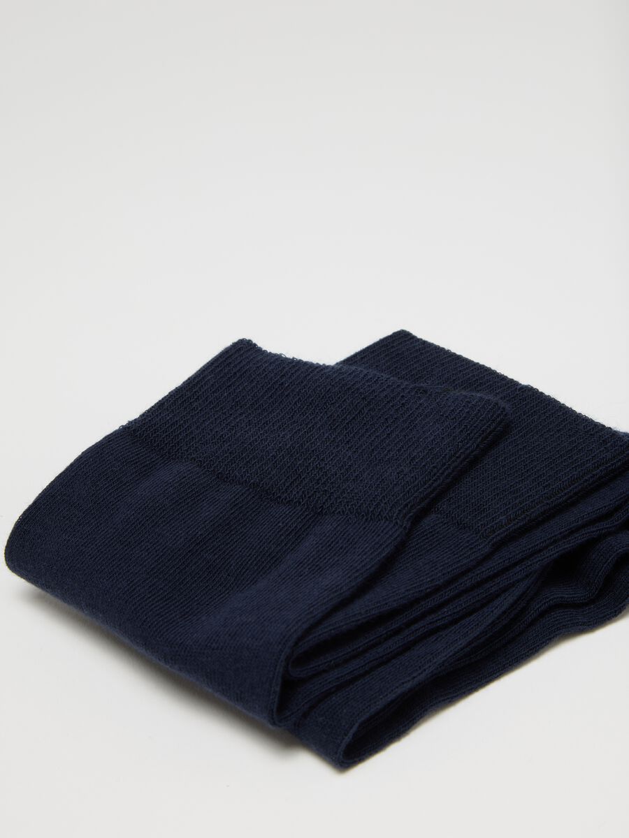 Blue elasticated cotton socks twin pack set_1