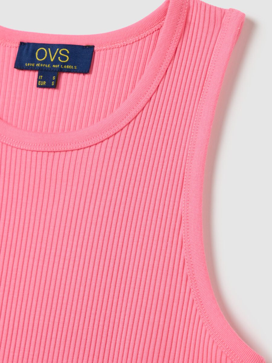 Women's pink regular fit stretch cotton top_5