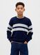 Blue Sweater with Stripes in Cotton_0