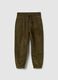 Children's trousers in cotton and green corduroy_0