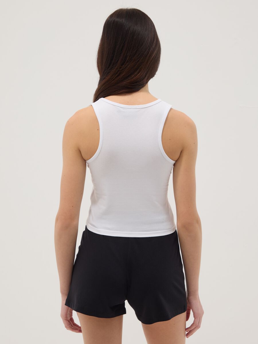 White stretch cotton tank top_1