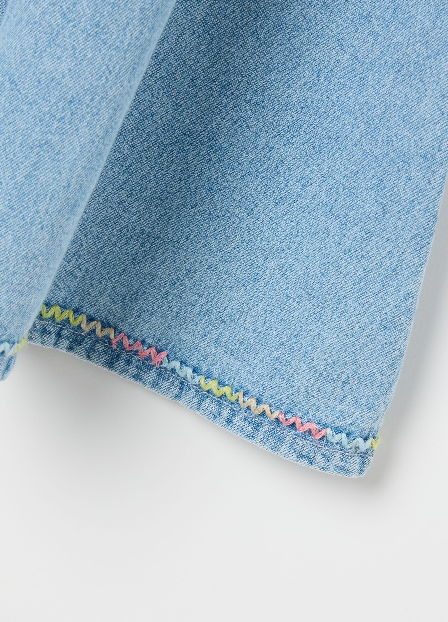 Abito da bambina in puro cotone denim regular fit con dettagli 