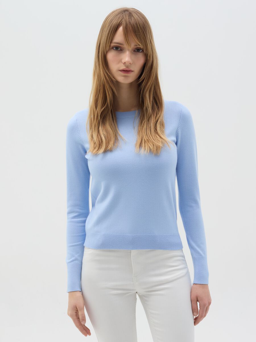 Top with round neck and long sleeves_0