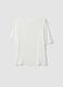 White stretch viscose regular fit boat neck t-shirt_0