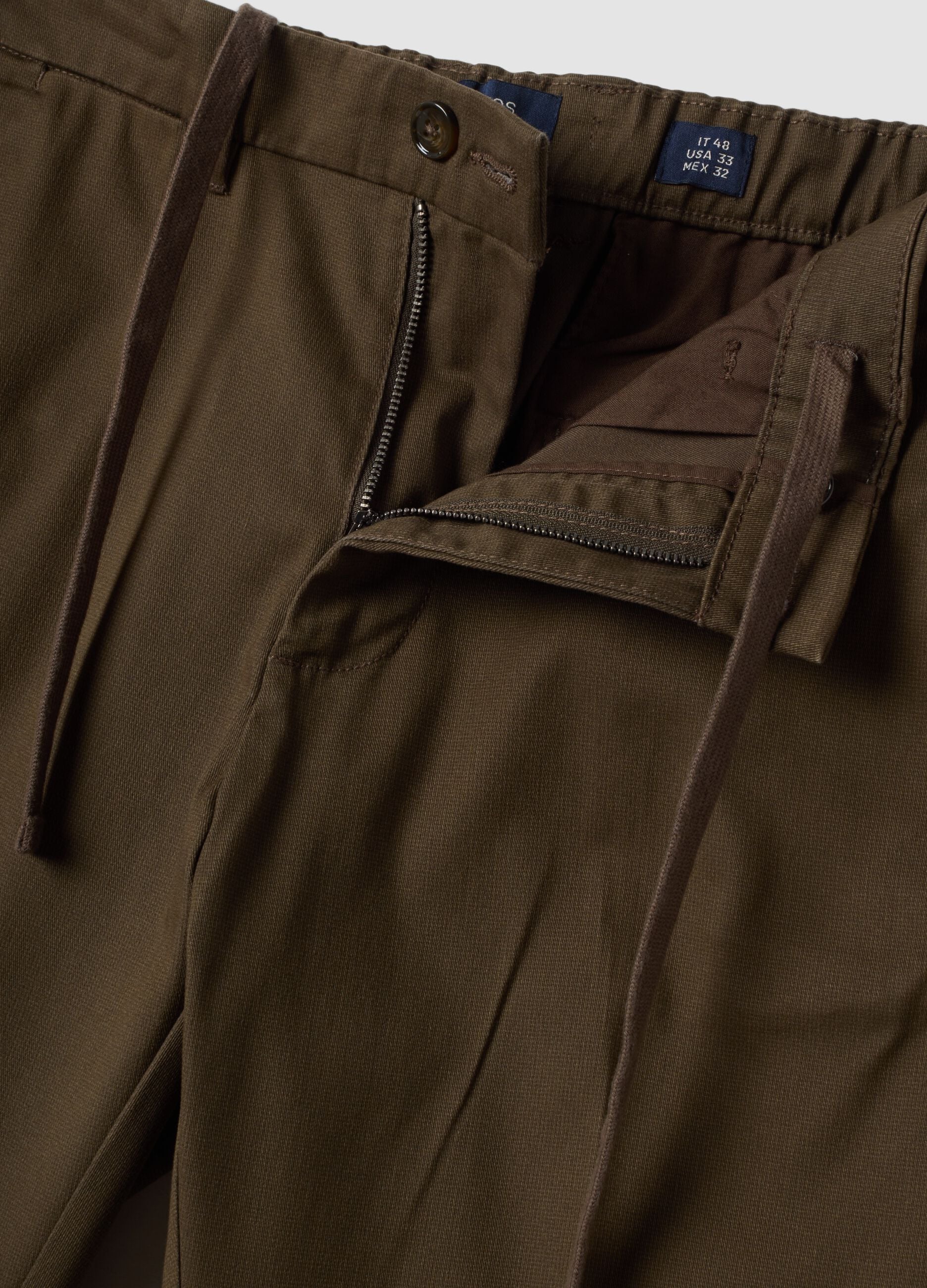 Brown slim-fit stretch-twill chinos