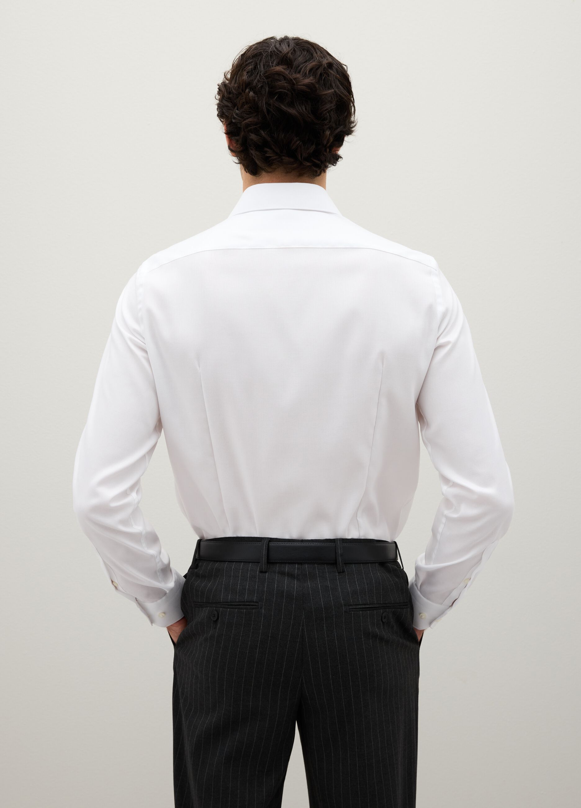 White Slim Fit Pure Cotton Shirt