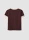 Brown cotton T-shirt with front graphic print and contrast trims_5