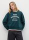 Green regular fit cotton blend sweatshirt_2