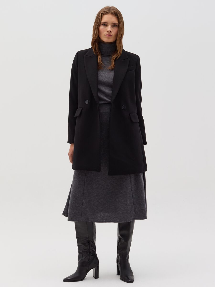 Cappotto doppiopetto tinta unita_1