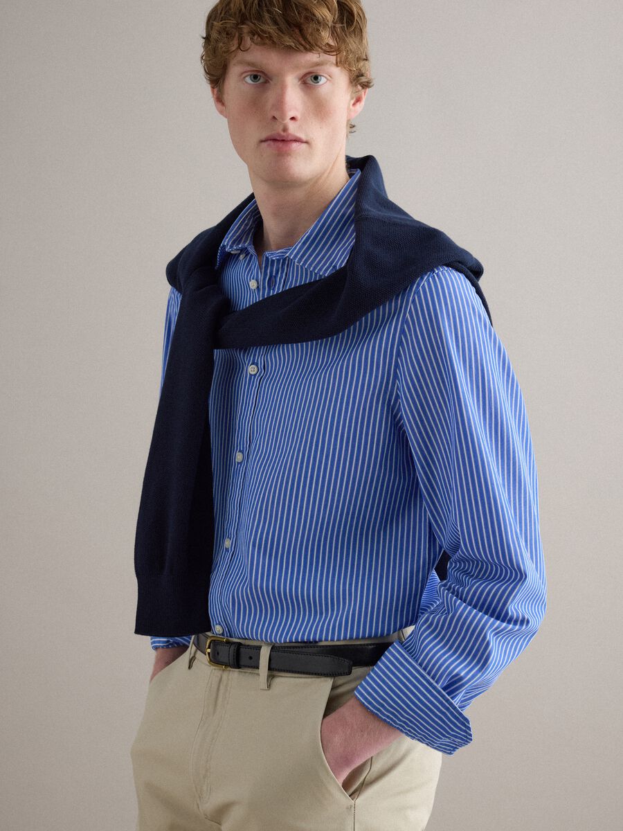 Regular fit multicolor striped pure cotton shirt_0