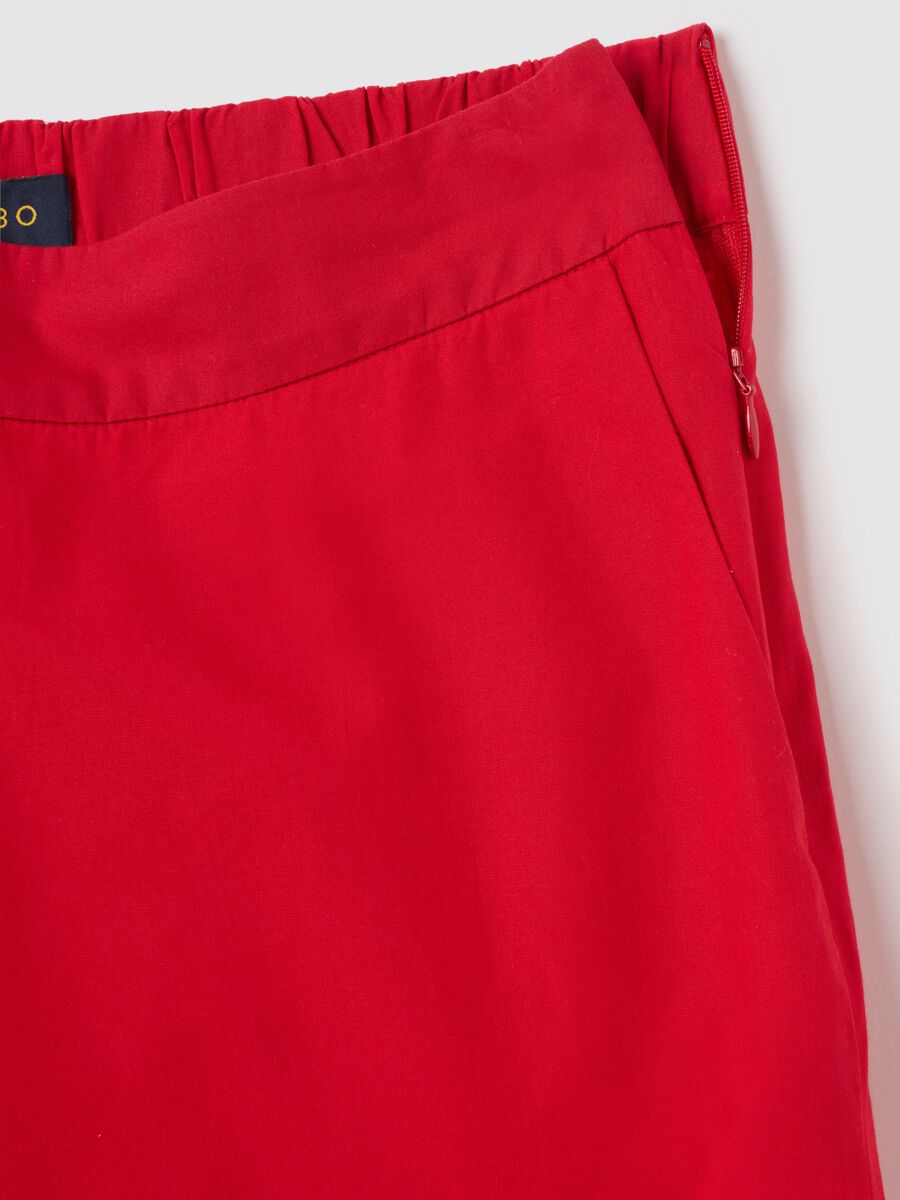 Women's Pure Cotton Red Wide Leg Culottes_1