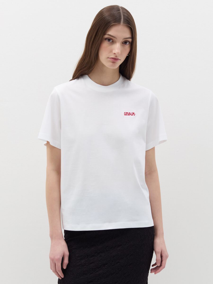 Cotton T-shirt with embroidery_0