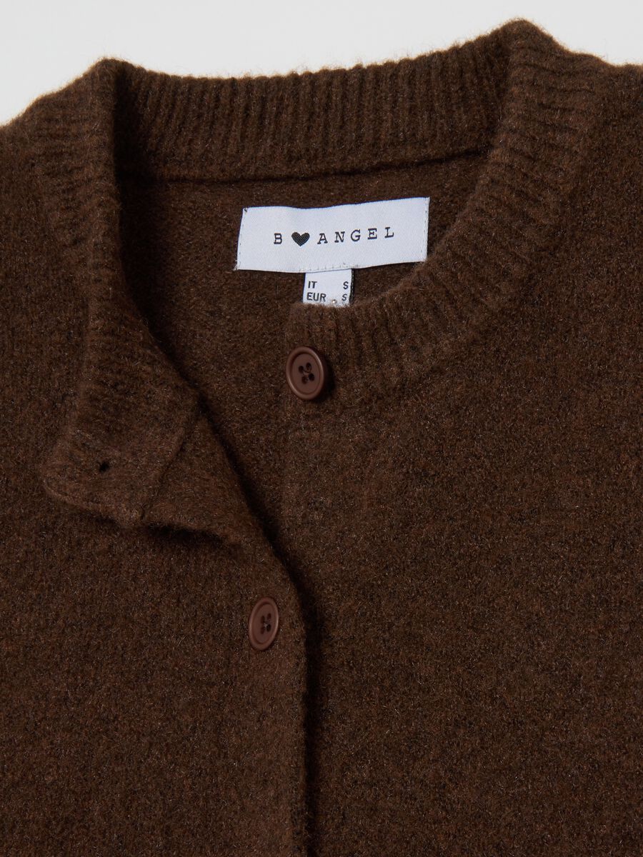 Brown fibre blend cardigan_1