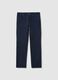 Blue Stretch Twill Trousers Regular Fit_0