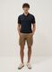 Beige pure cotton cargo Bermuda shorts, regular fit_0
