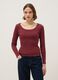 Red pure cotton long sleeve T-shirt regular fit_0