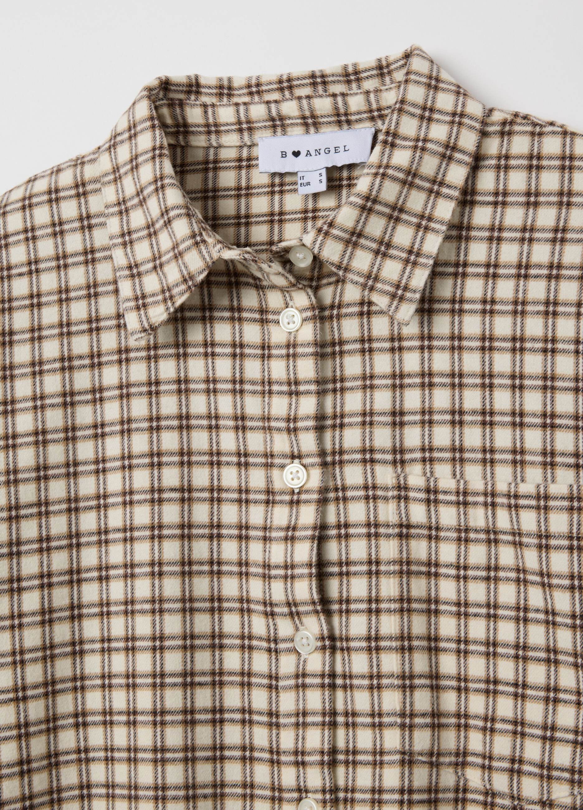 Multicoloured plaid cotton shirt in oversized fit