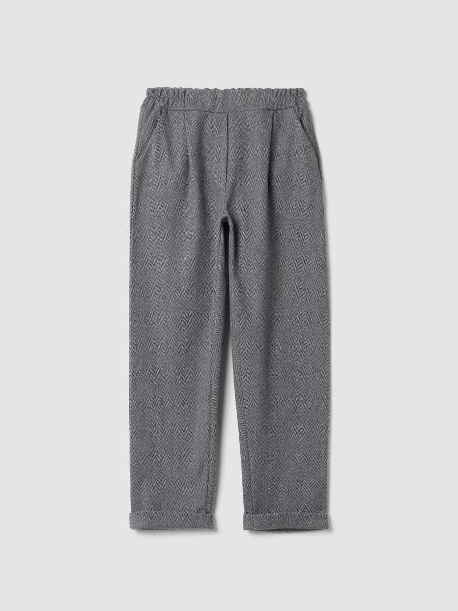 Grey regular-fit trousers with chevron pattern_4