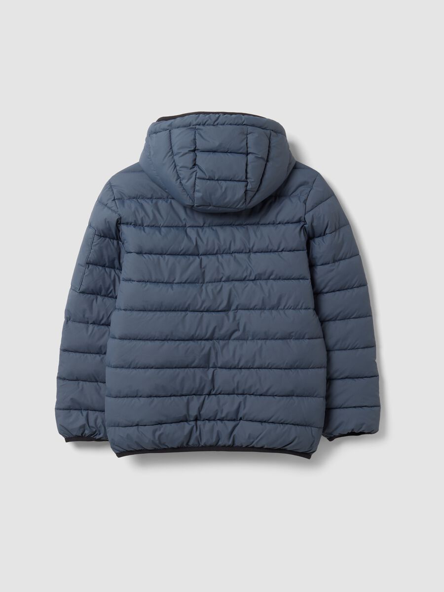 Giubbotto Ultralight grigio imbottito con cappuccio e zip per ragazzo_1