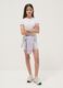 Grey cotton-blend shorts with elasticated waist for girls, comfy fit_0