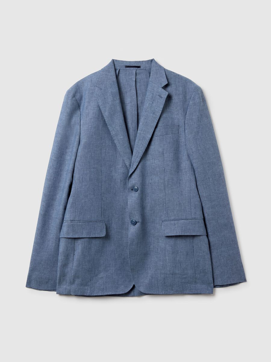Single-breasted blazer in linen_4